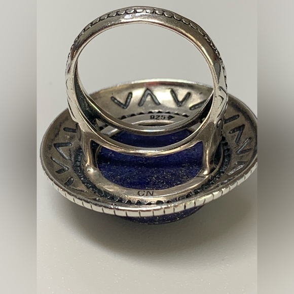Silpada Intricate Sterling Silver Lapis Lazuli Cabochon Peruvian Design Ring - Picture 13 of 16